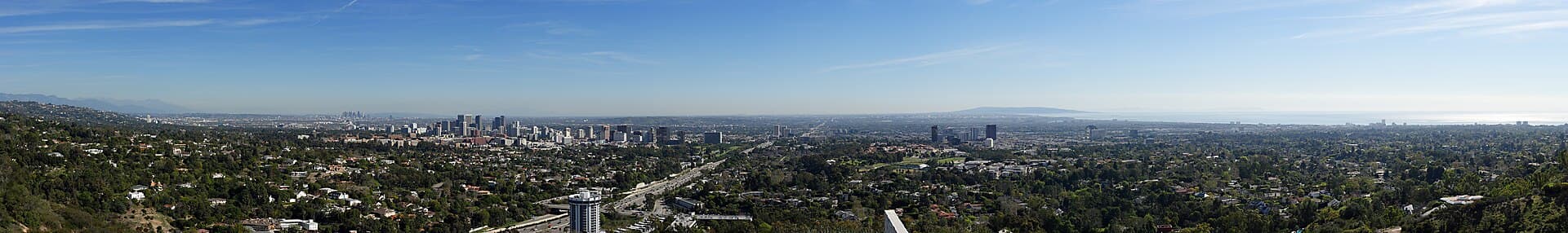 Panoramic view over Los Angeles from the Getty Center in Brentwood